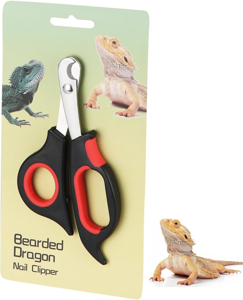 KEUYE Bearded Dragon Nail Clippers,Stainless Steel Bearded Dragon Toe Nail Clippers with Precise Angled Edges (Reddish Black) - Image 1